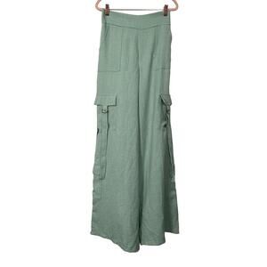 MxM Collection Green High waisted Cargo Palazzo Pants Size M/L Tall